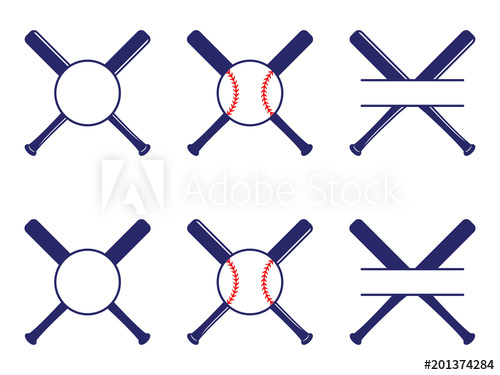 Vector Set With Baseball Logos, Split And Circle Monograms 500x375 Vector Set With Baseball Logos, Split And Circle Monograms
