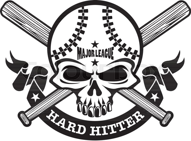 Baseball Skull With Crossed Baseball Stock Vector Colourbox 800x592 Baseball Skull With Crossed Baseball Stock Vector Colourbox