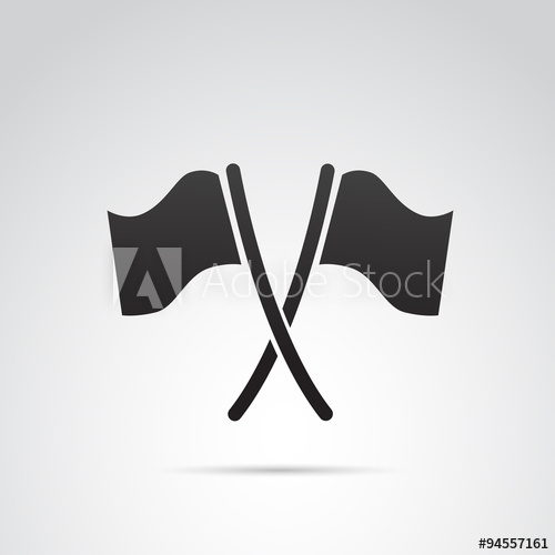 500x500 Crossed Flags Vector Icon