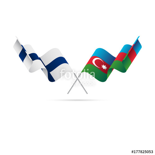 500x500 Finland And Azerbaijan Flags Crossed Flags Vector Illustration