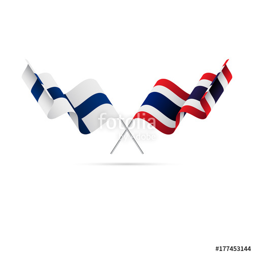 500x500 Finland And Thailand Flags Crossed Flags Vector Illustration