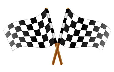 450x284 Two Crossed Checkered Flags, Vector Art Illustration Flags For Car