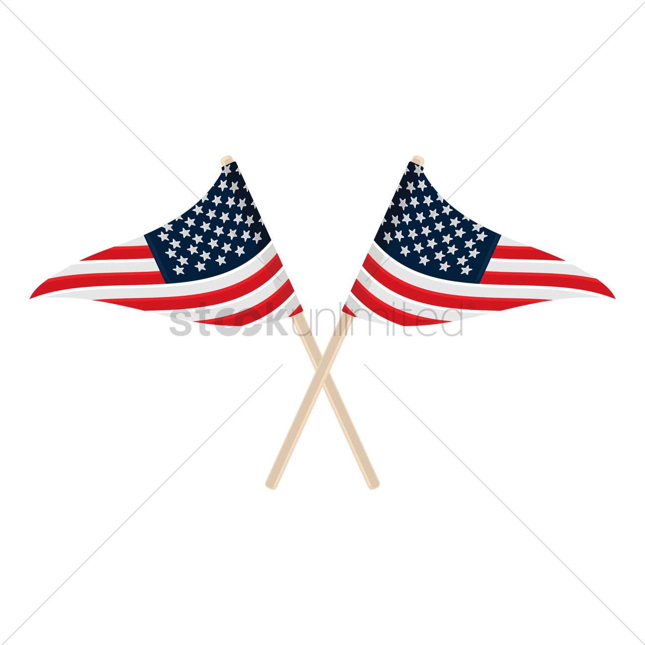 1300x1300 Usa Crossed Flags Vector Image