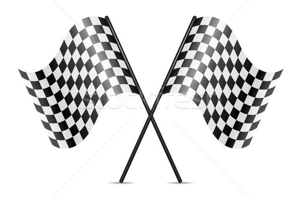 600x391 Vector Symbol Of Crossed Racing Flags Vector Illustration Dmitry