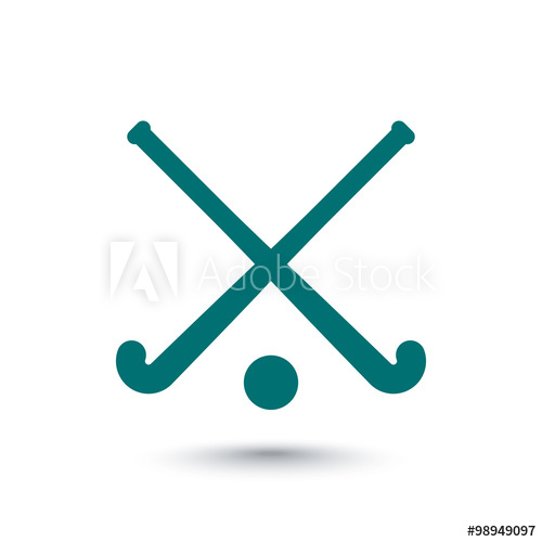 500x500 Field Hockey Icon, Crossed Field Hockey Sticks And Ball, Vector