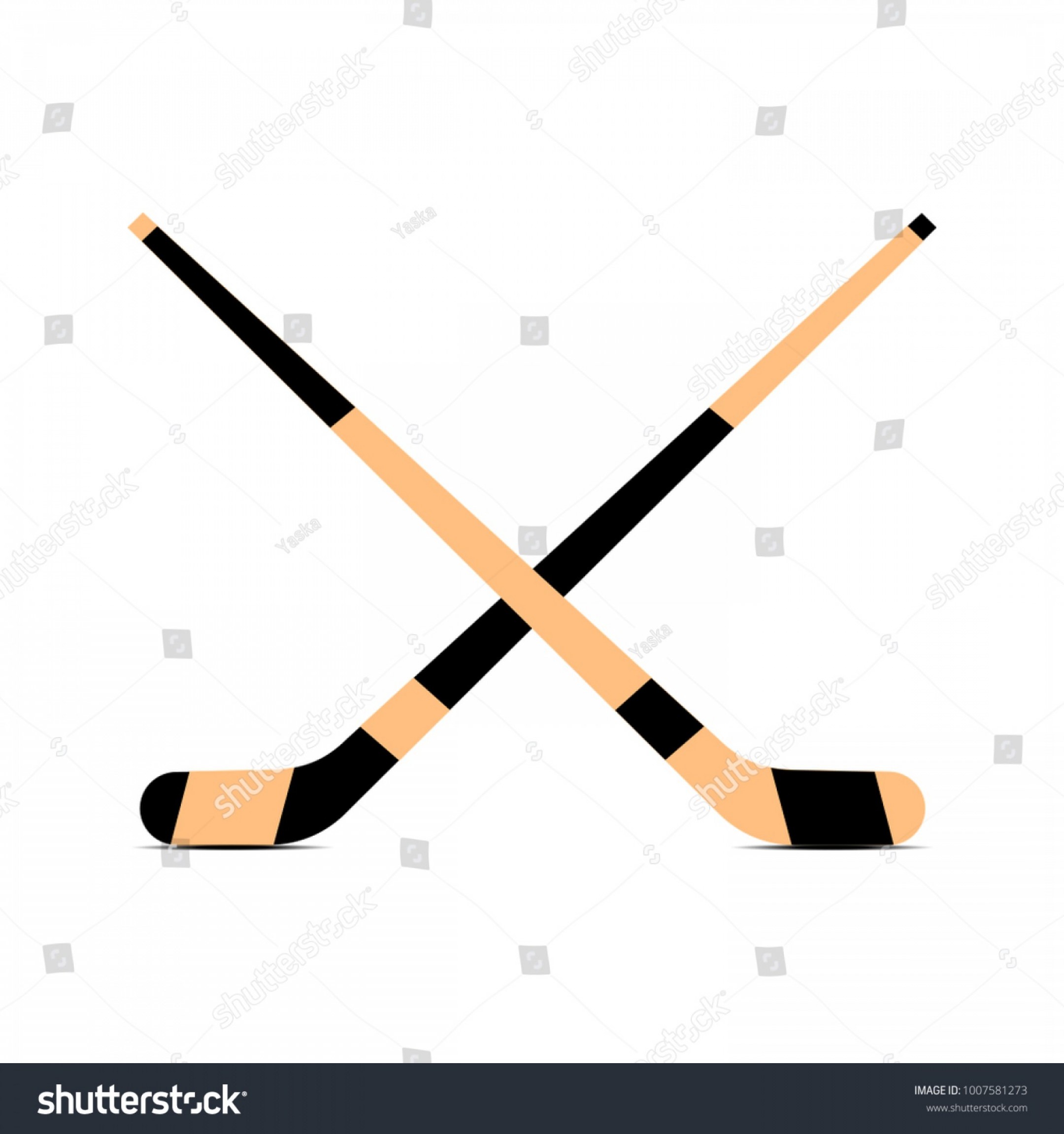 Crossed Hockey Sticks Vector At Vectorified.com 