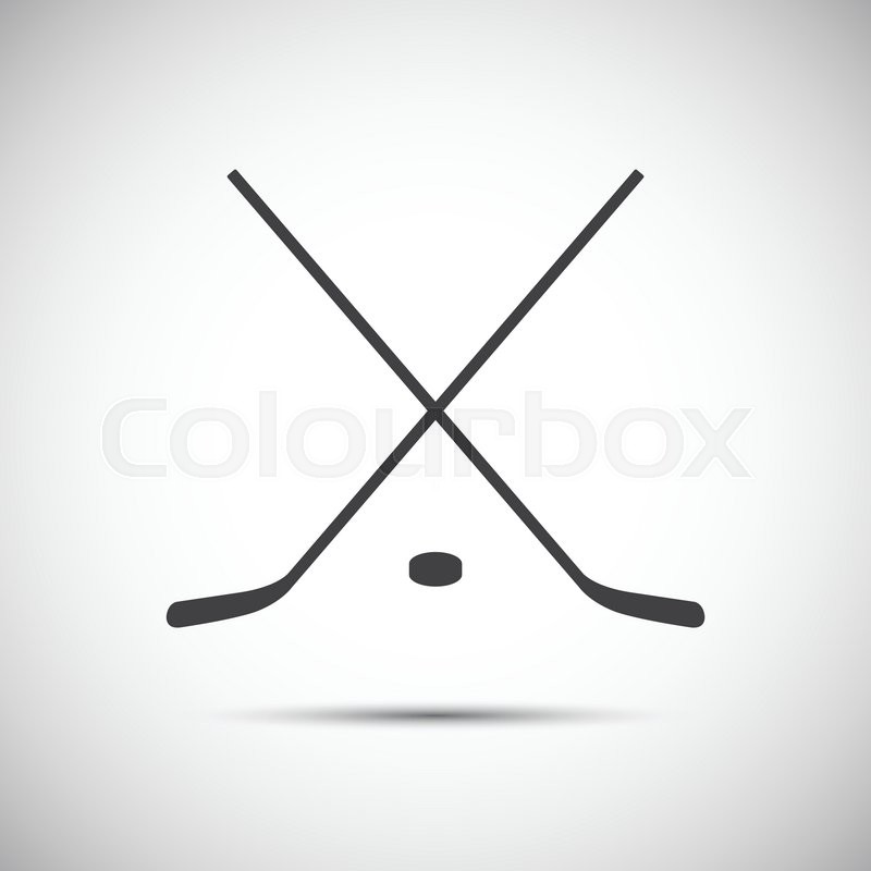 800x800 Simple Crossed Hockey Stick With Puck, Stock Vector Colourbox