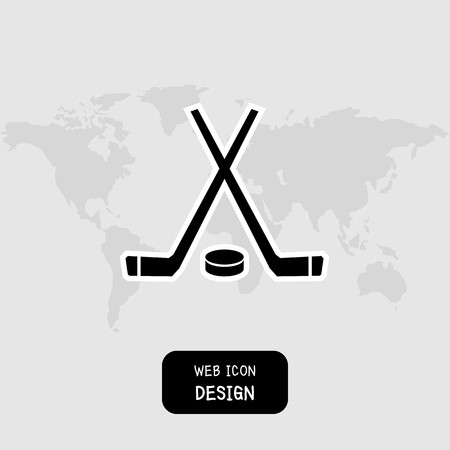 450x450 Vector Crossed Hockey Sticks And Puck Icon Illustration Great