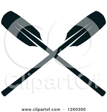 450x470 Clipart Of Black And White Crossed Oars