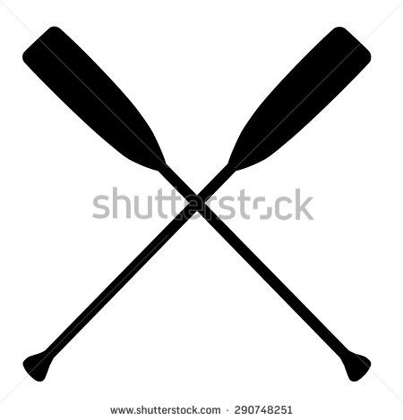 450x470 Two Black Silhouette Of Crossed Oars Vector Isolated Rowing Oars