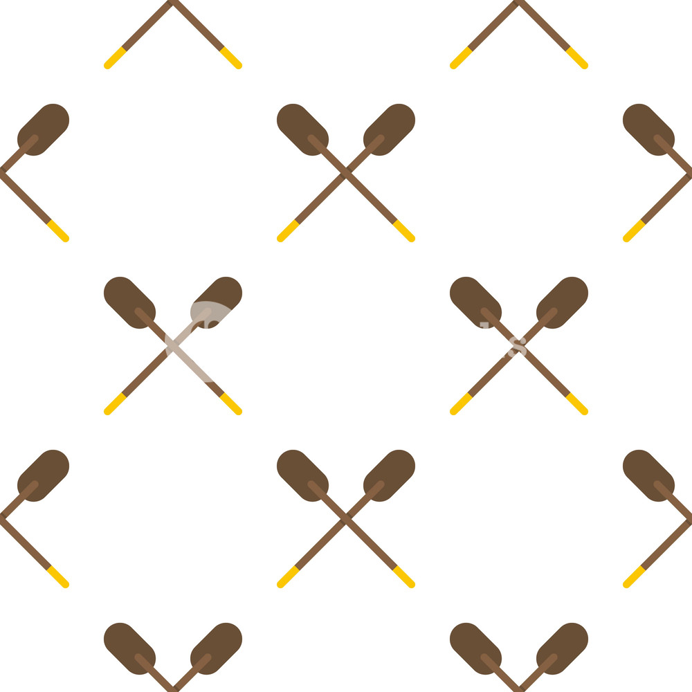 1000x1000 Two Wooden Crossed Oars Pattern Seamless Flat Style For Web Vector