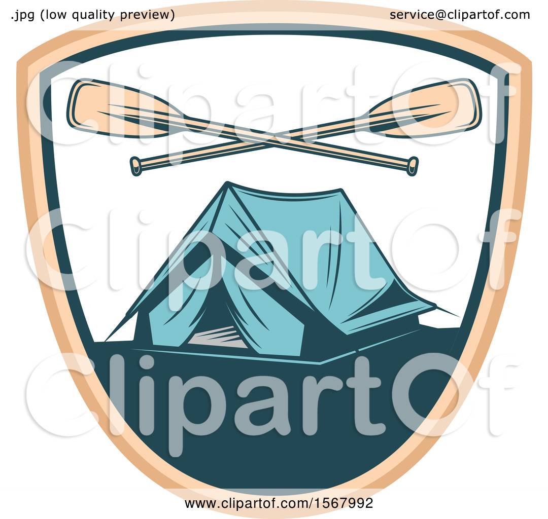 1080x1024 Clipart Of A Tent And Crossed Oars In A Shield