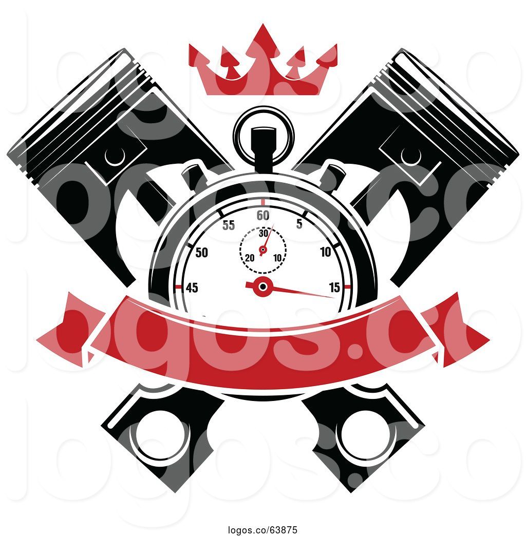 1024x1044 Logo Of Racing Stopwatch Over Crossed Pistons, With A Red Crown