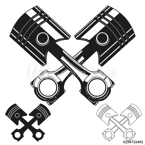 Crossed Pistons Vector at Vectorified.com | Collection of Crossed ...