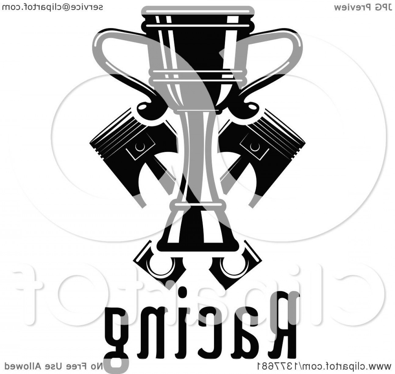 1296x1228 Black And White Racing Trophy Cup Outlined In White Over Crossed