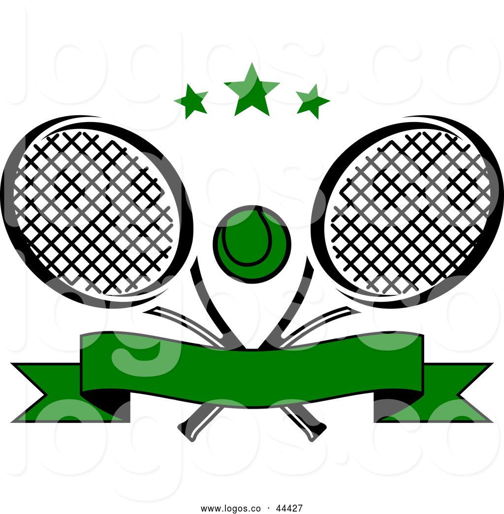 1024x1044 Logo Of Stars Over Crossed Tennis Rackets And A Ball With A Blank