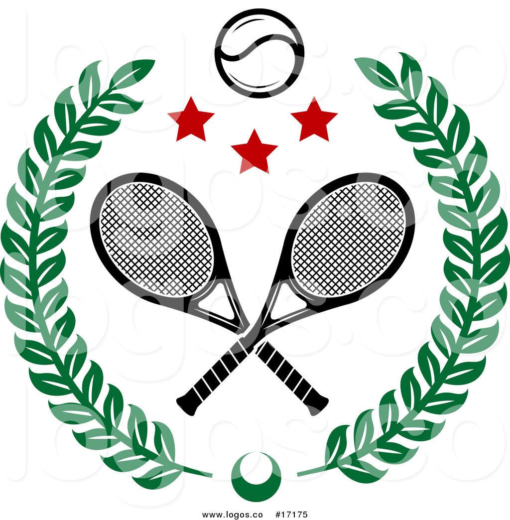 1024x1044 Royalty Free Vector Logo Of A Leafy Wreath With Crossed Tennis