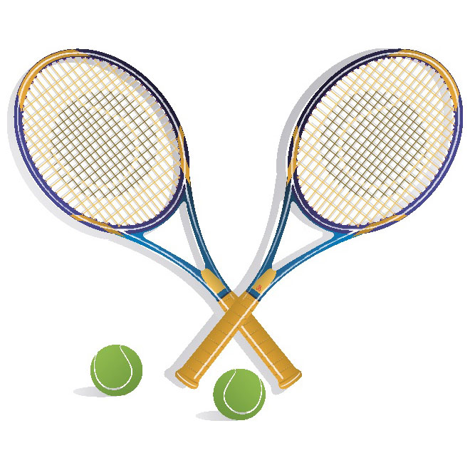 Crossed Tennis Rackets Vector at Vectorified.com | Collection of