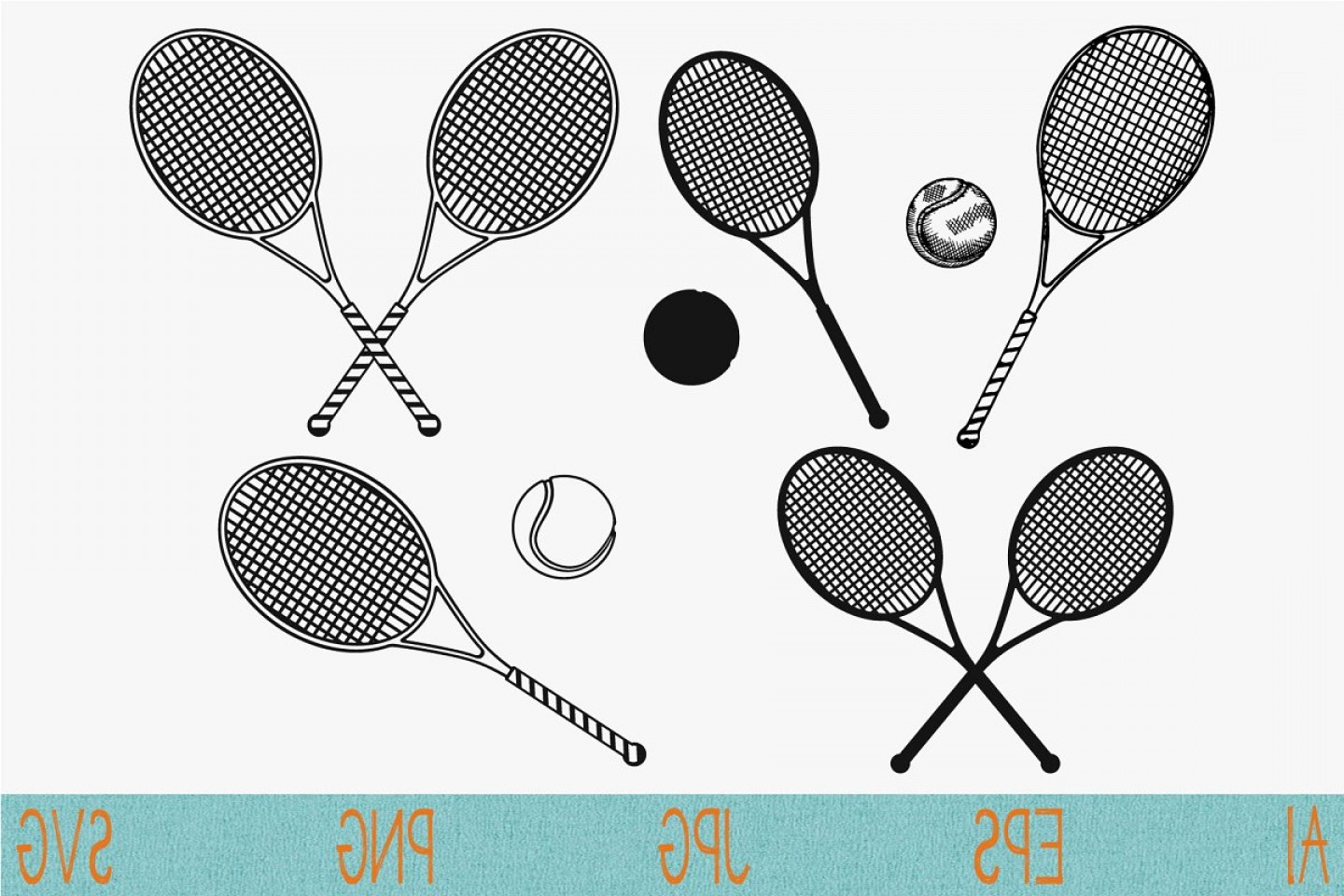 Crossed Tennis Rackets Vector at Vectorified.com | Collection of ...