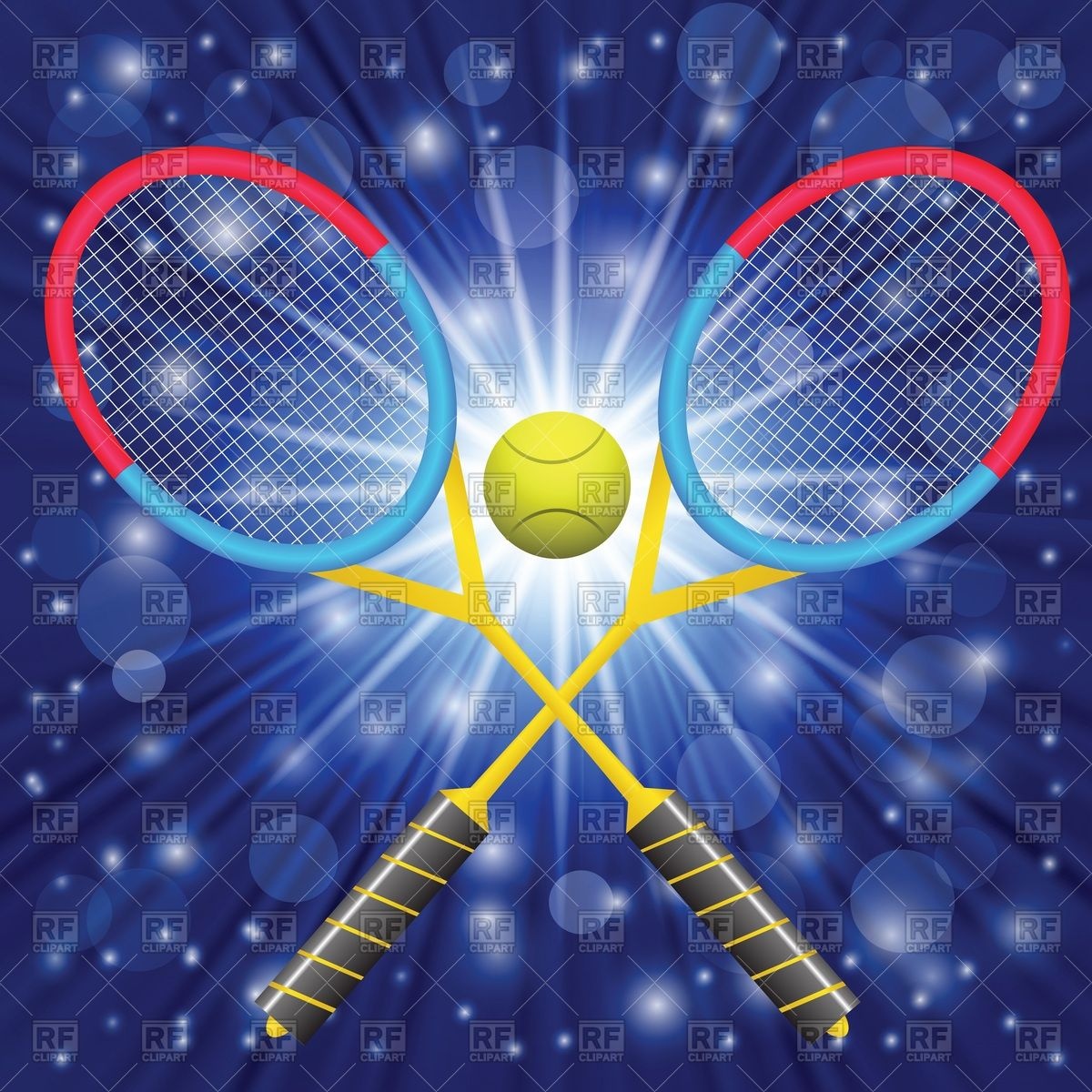 Crossed Tennis Rackets Vector at Vectorified.com | Collection of