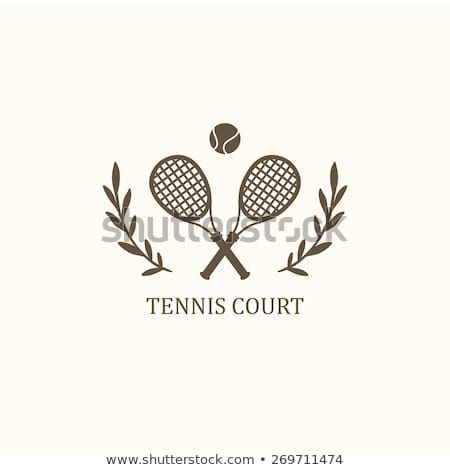 450x470 Vector Logo Crossed Tennis Rackets With A Ball On A White