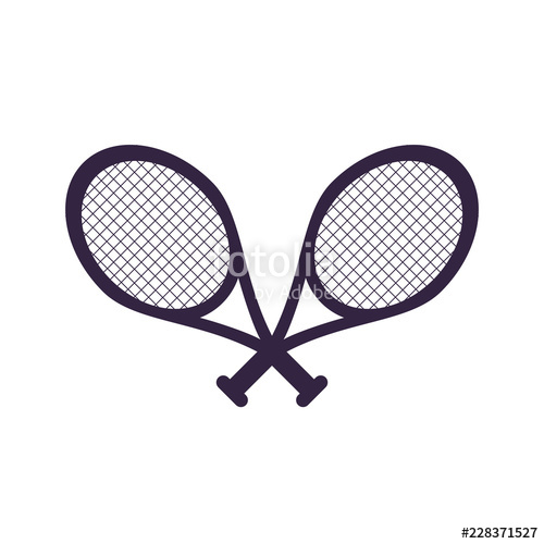 500x500 Crossed Tennis Rackets Isolated Icon Stock Image And Royalty Free