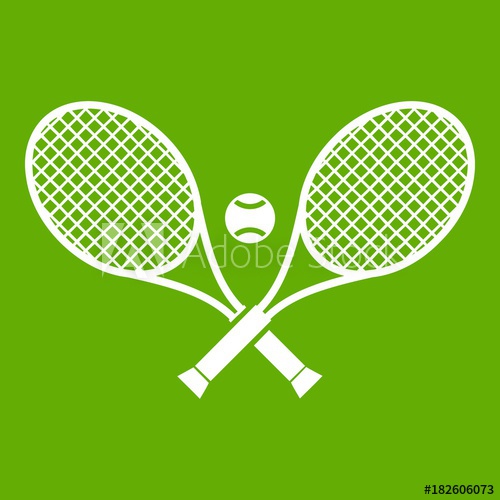 500x500 Crossed Tennis Rackets And Ball Icon Green