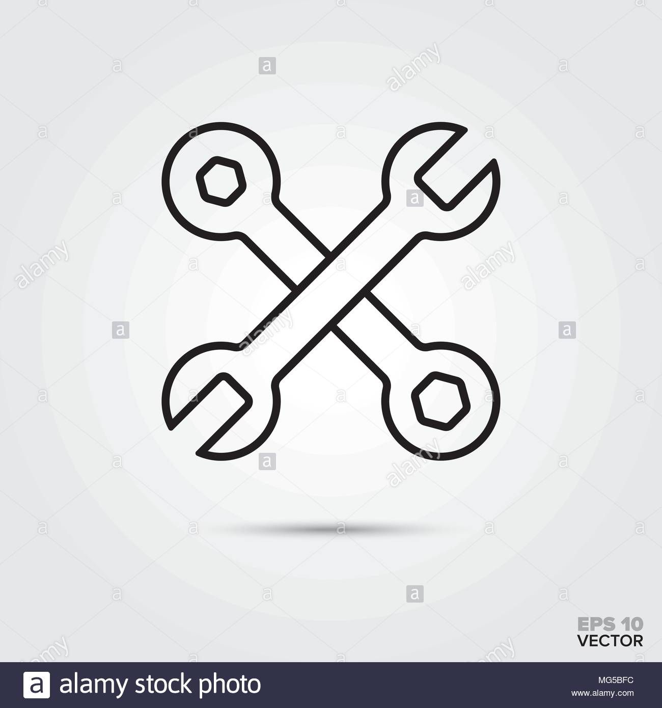1300x1390 Crossed Wrenches Vector Line Icon Automotive Parts, Repair