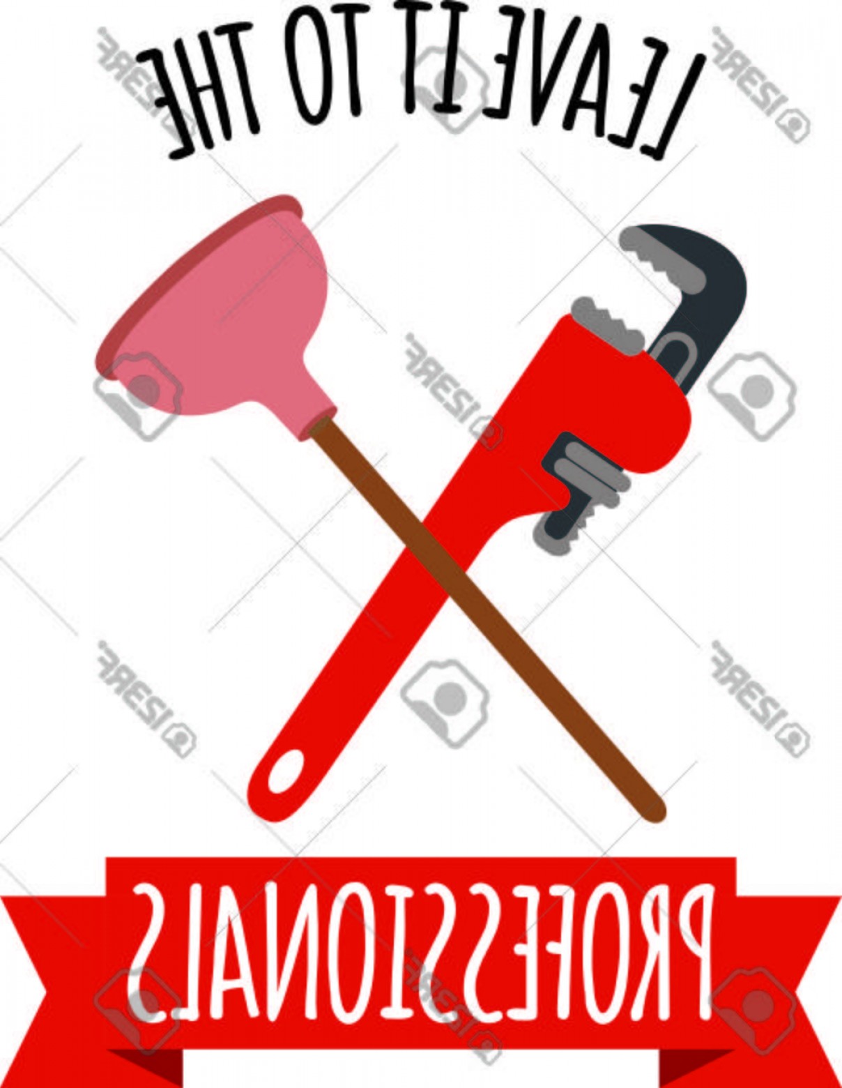 1208x1560 Photostock Vector Crossed Pipe Wrench And Plunger With Funny