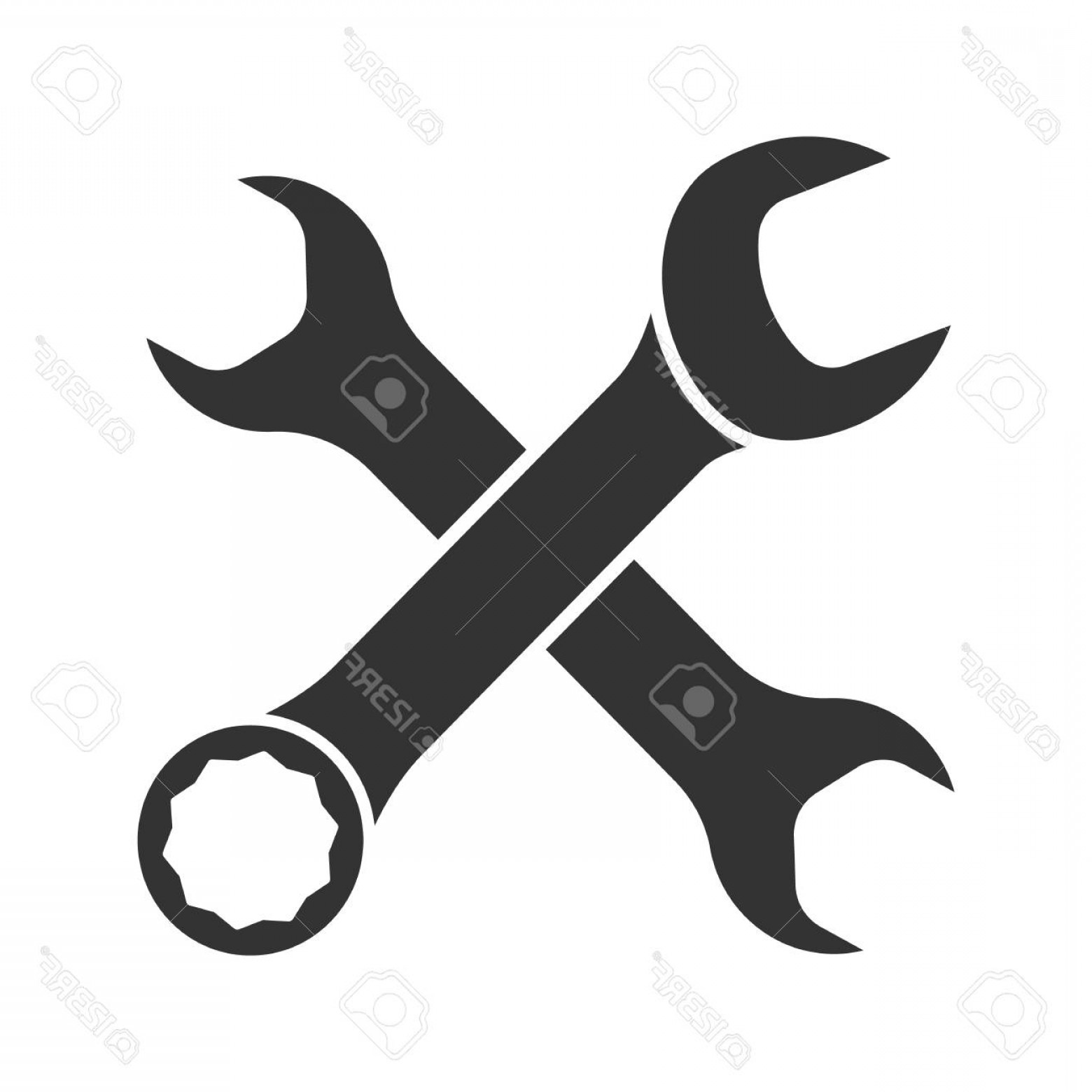 1560x1560 Photostock Vector Crossed Wrenches Glyph Icon Silhouette Symbol