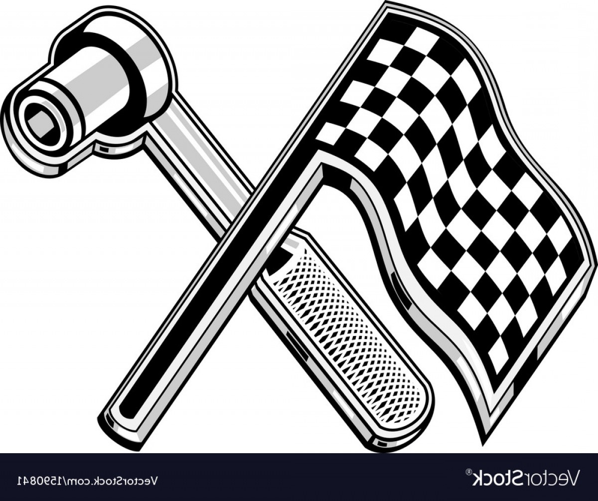 1200x1005 Checkered Flag Socket Wrench Crossed Vector Catchsplace
