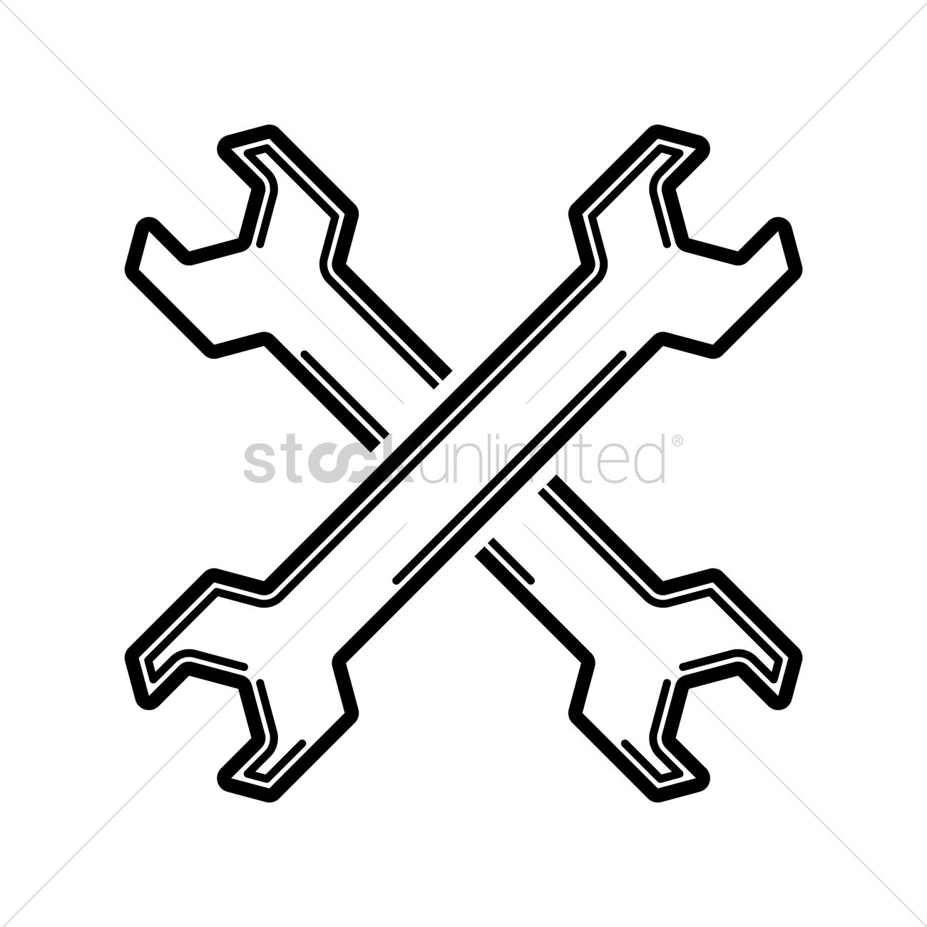 1300x1300 Crossed Wrenches Vector Image