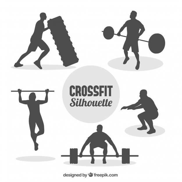 626x626 Crossfit Man Silhouettes Collecti Vector Free Download
