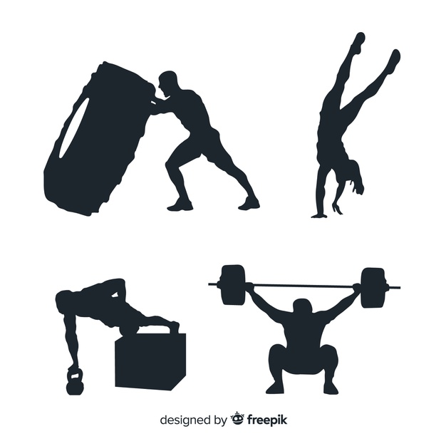 626x626 Crossfit Training Black Silhouette Collection Vector Free Download