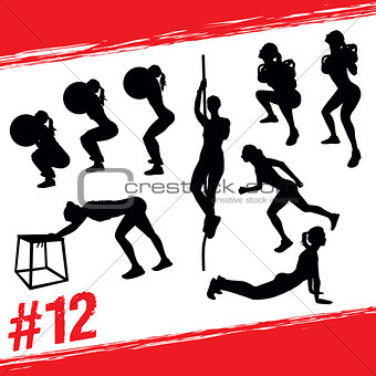 340x340 Image Vector Silhouettes Of People Doing Fitness