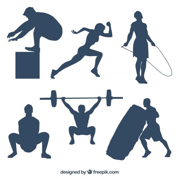 626x626 Silhouettes Set Of People Doing Crossfit Vector Free Download