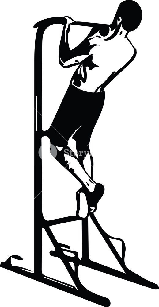 519x1000 Drawing Of Man Doing Crossfit Push Ups With Trx Fitness Straps