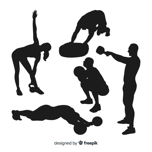 626x626 Collection Of Crossfit Training Silhouettes Vector Free Download