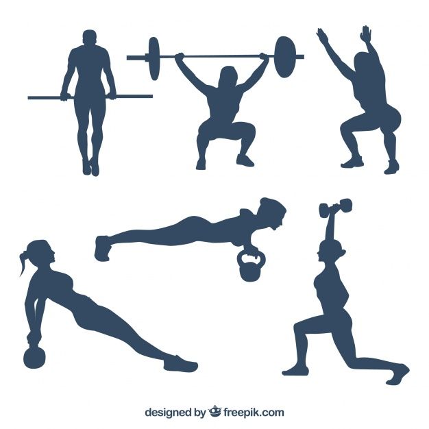 626x626 Collection Of People Practicing Crossfit Silhouettes Free Vector