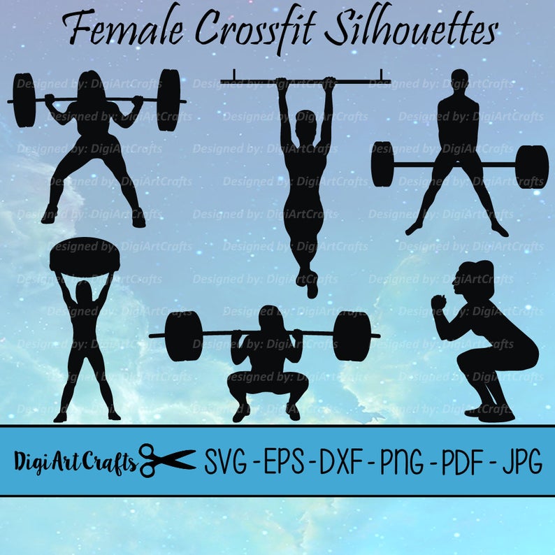 794x794 Female Crossfit Silhouettes Cutting Dyi Crossfit Etsy