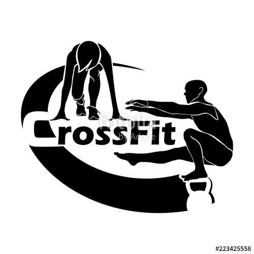500x500 Logo For Crossfit The Athlete In A Squat On One Leg Keeps Balance