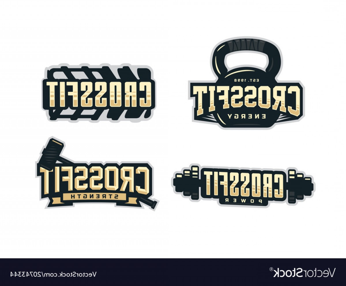 1200x991 Modern Professional Logo Emblem Set For Crossfit Vector Handandbeak