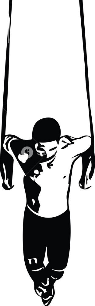 312x1000 Drawing Of Man Doing Crossfit Push Ups With Trx Fitness Straps