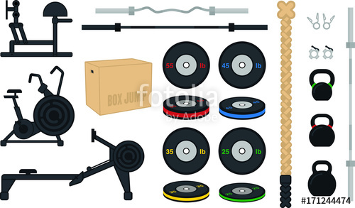 500x293 Crossfit And Weightlifting Exercise Set Stock Image And Royalty