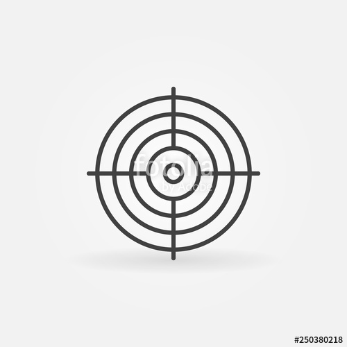 500x500 Crosshair Vector Concept Minimal Icon Or Symbol In Thin Line Style