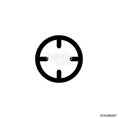 500x500 Crosshair Vector Icon Isolated On Background Trendy Sweet Symbol