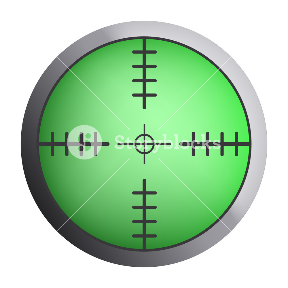 1000x1000 Green Sniper Crosshair Icon Realistic Illustration Of Green