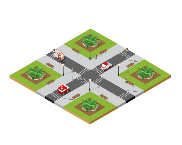 616x490 Crossroads City Street Vector