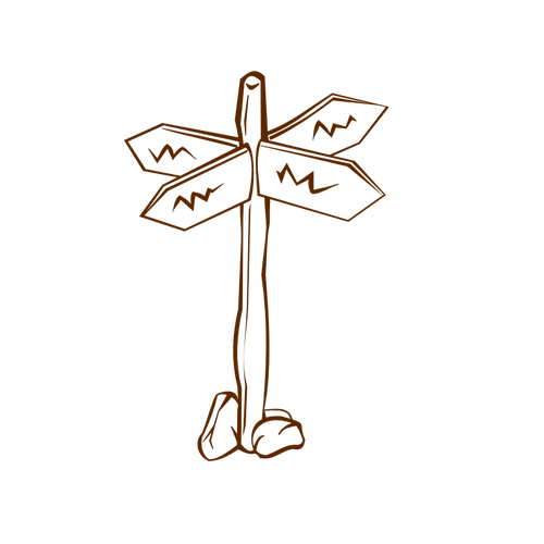 500x500 Crossroads Sign Vector Illustration