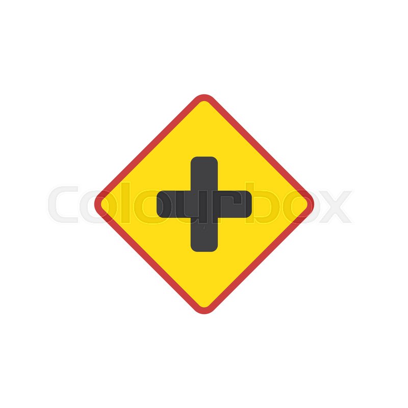800x800 Crossroads Traffic Sign Flat Icon, Stock Vector Colourbox